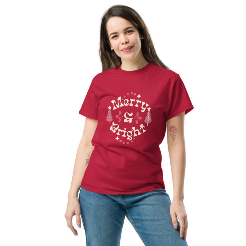 Unisex Christmas Merry & Bright T-Shirt - Image 2