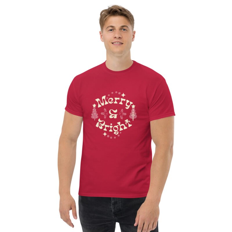 Unisex Christmas Merry & Bright T-Shirt - Image 3