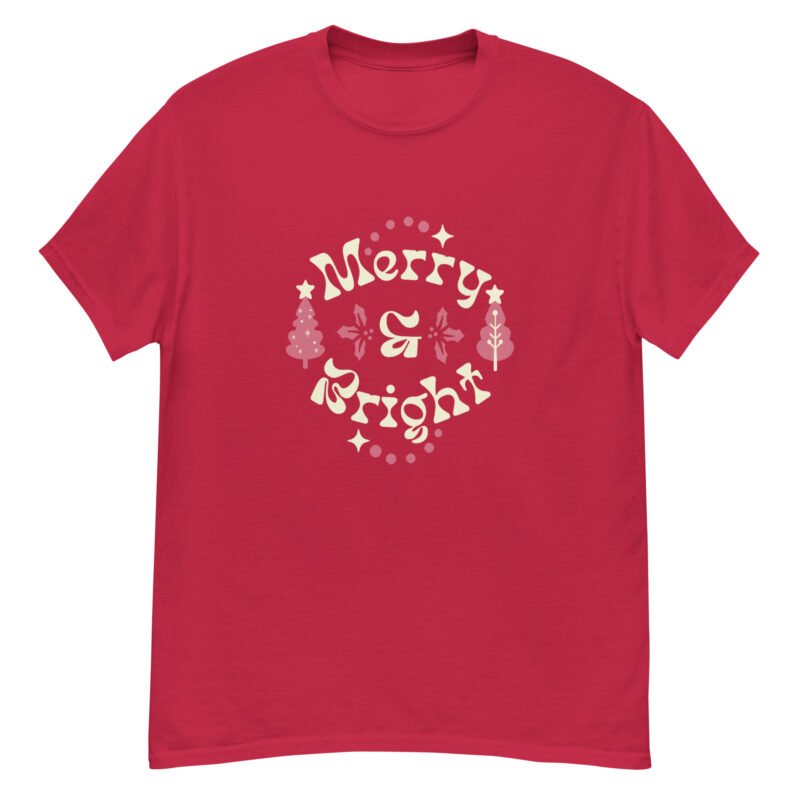 Unisex Christmas Merry & Bright T-Shirt - Image 5